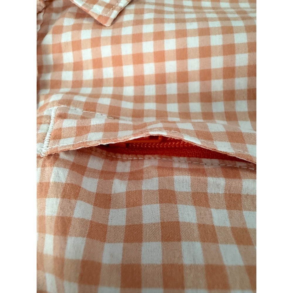 Orvis River Guide Top Womens M Orange White Vented Gingham Shirt Hiking Outdoor - Picture 9 of 14